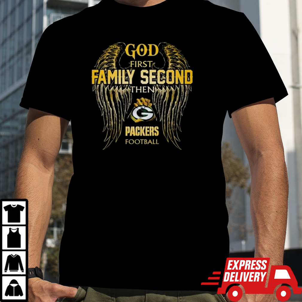 NFL Green Bay Packers Angels Wings God First Family Second Then Chiefs Football Shirt