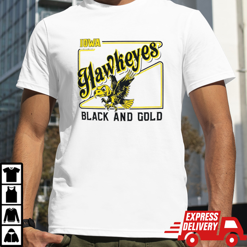 Iowa Hawkeyes black and gold shirt