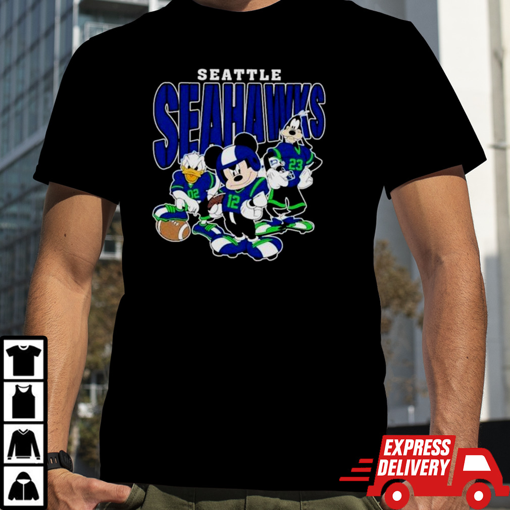 Seattle Seahawks Mickey Donald Duck And Goofy Football Team 2024 Shirt