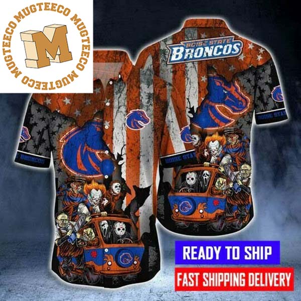 Boise State Broncos Horror Movies Characters Summer Hawaiian Shirt