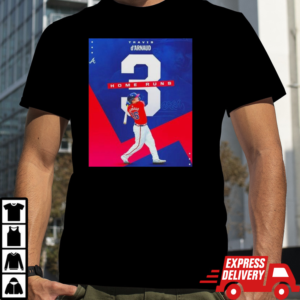 Travis d’Arnaud Atlanta Braves 3 home runs shirt