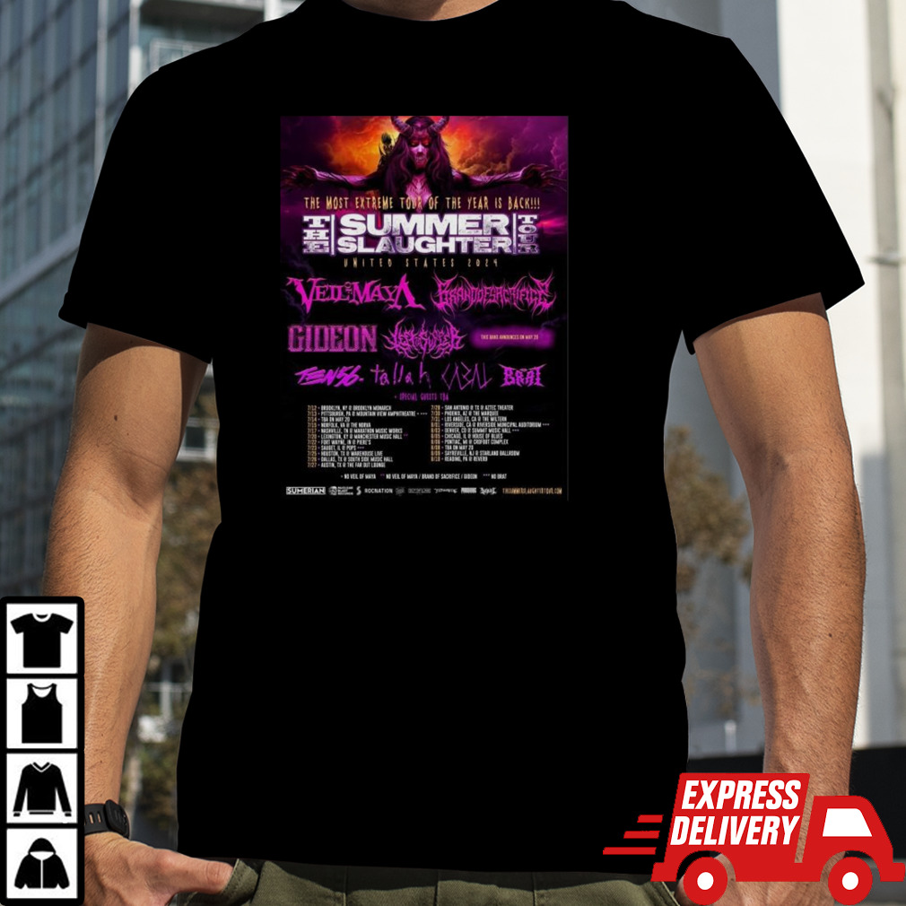 Veil Of Maya And Brand Of Sacrifice Lead Summer Slaughter 2024 T-shirt