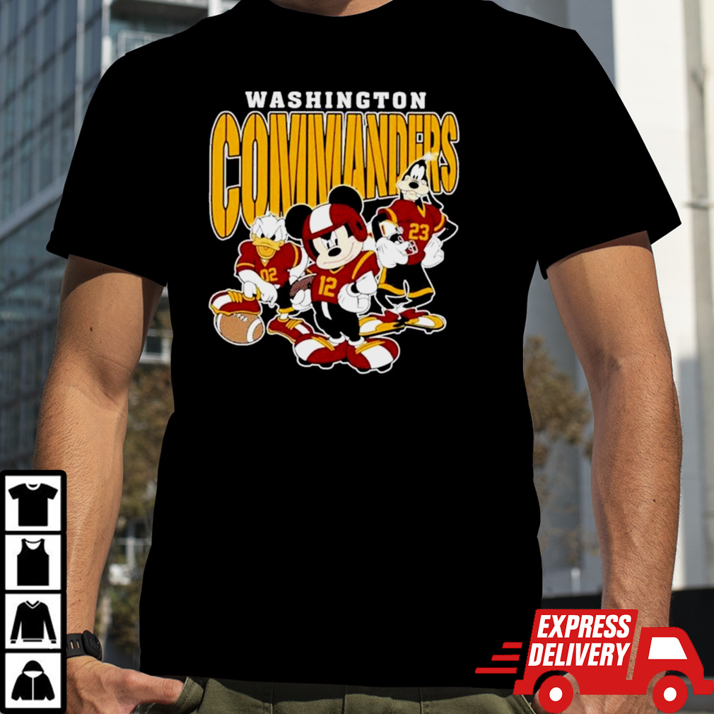 Washington Commanders Mickey Donald Duck And Goofy Football Team 2024 Shirt