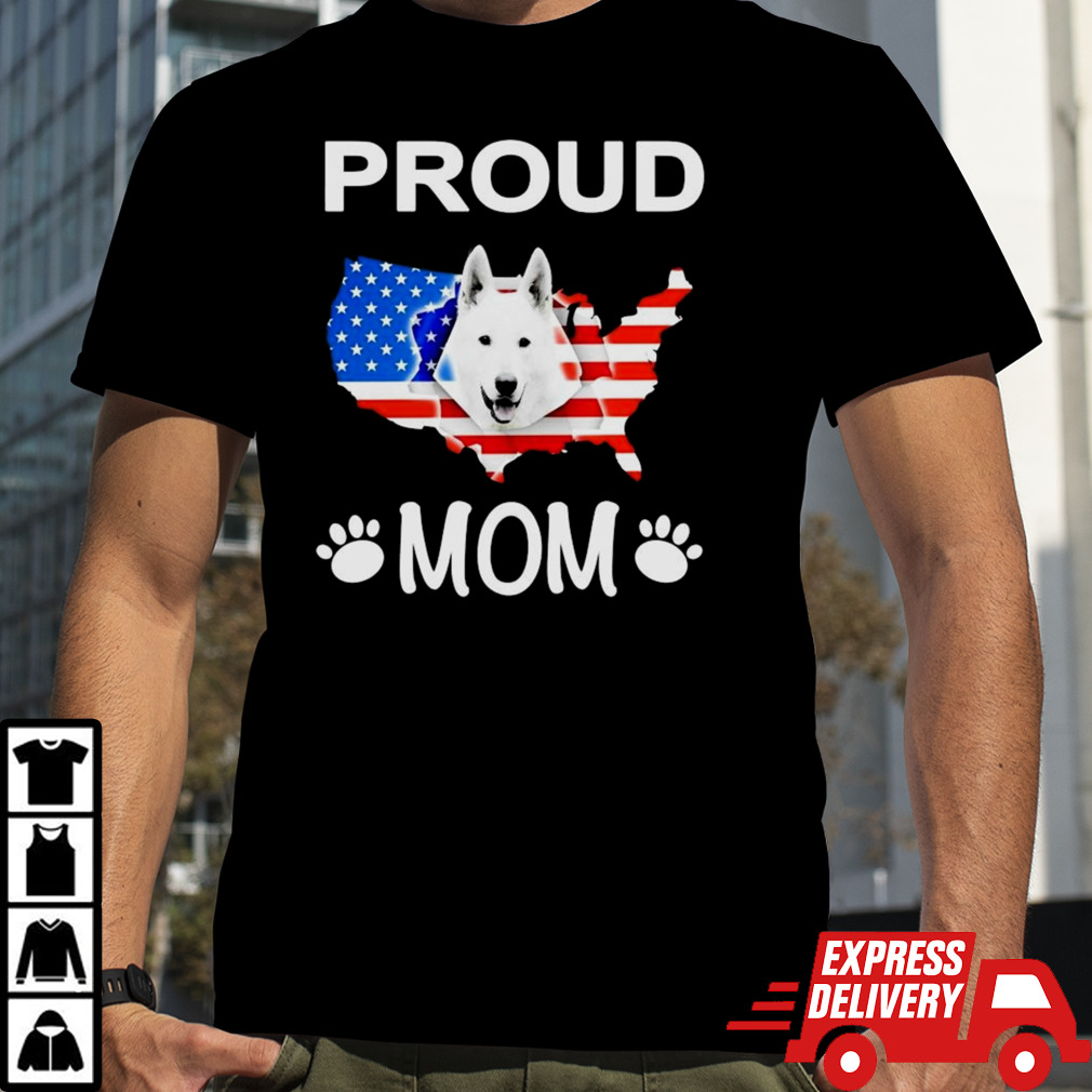 White Shepherd White Shepherd Dog Proud Patriot Mom Great shirt