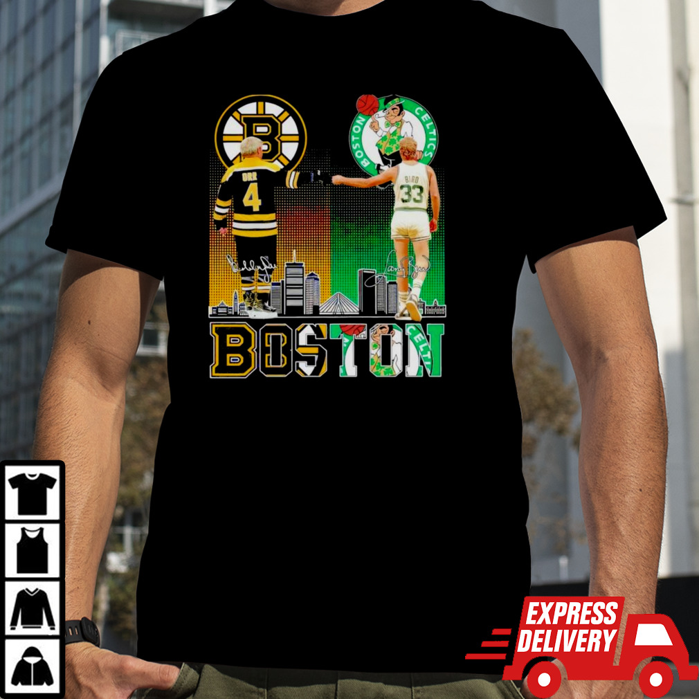 Boston Celtics Larry Bird Boston Bruins Bobby Orr The Legends Proud Fan Shirt