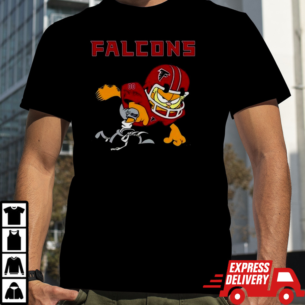 Atlanta Falcons Garfield Cat Grumpy Football Player 2024 T-shirt