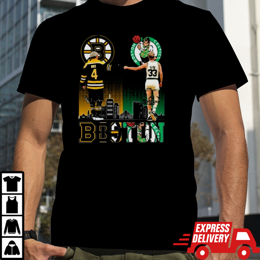 Boston Sports Teams Bobby Orr And Larry Bird 2024 Signatures Shirt