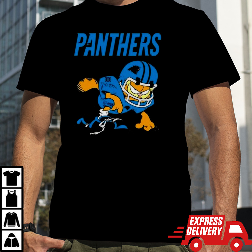 Carolina Panthers Garfield Cat Grumpy Football Player 2024 T-shirt