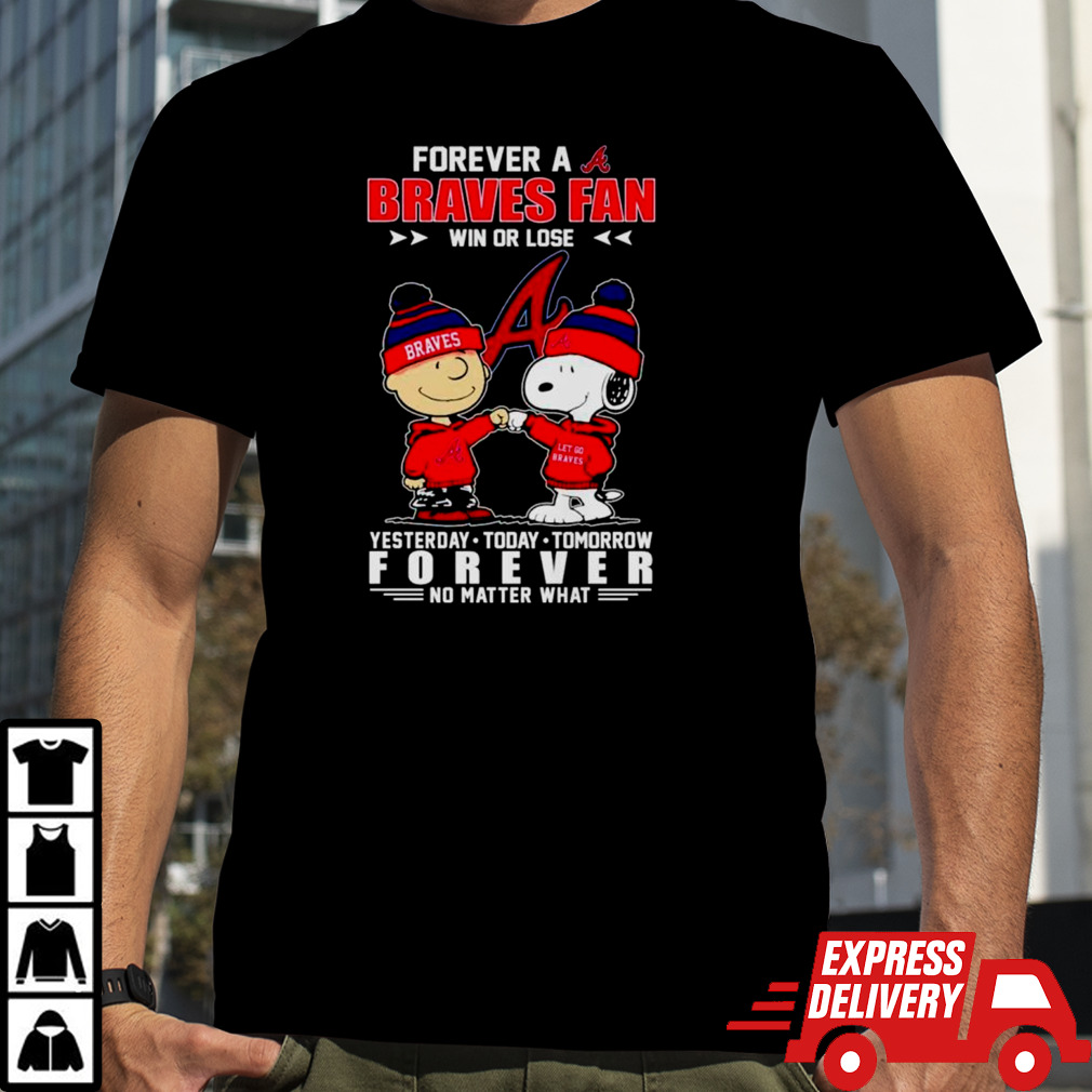 Charlie Brown and Snoopy forever a Braves fan win or lose shirt