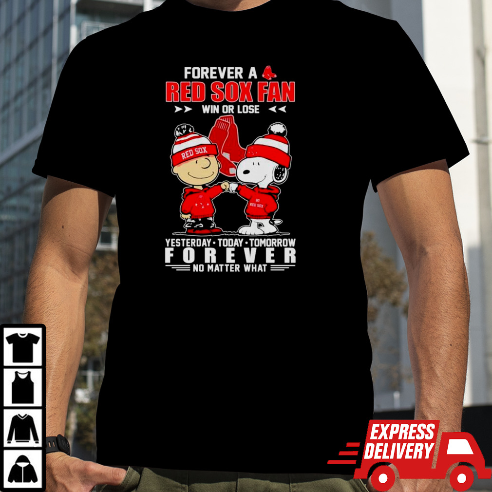 Charlie Brown and Snoopy forever a Red Sox fan win or lose shirt