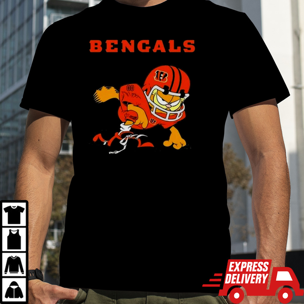 Cincinnati Bengals Garfield Cat Grumpy Football Player 2024 T-shirt