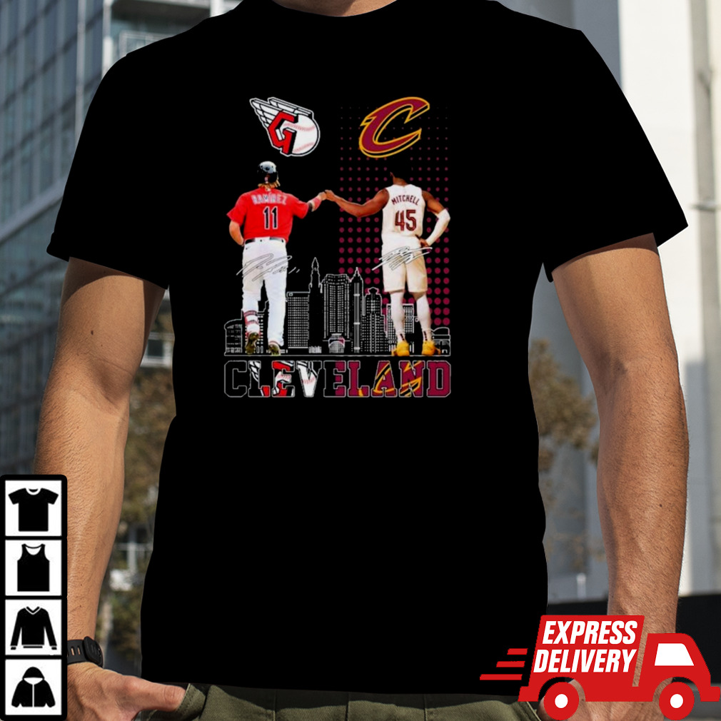 Cleveland Sports Teams Jose Ramirez And Donovan Mitchell Signatures Shirt