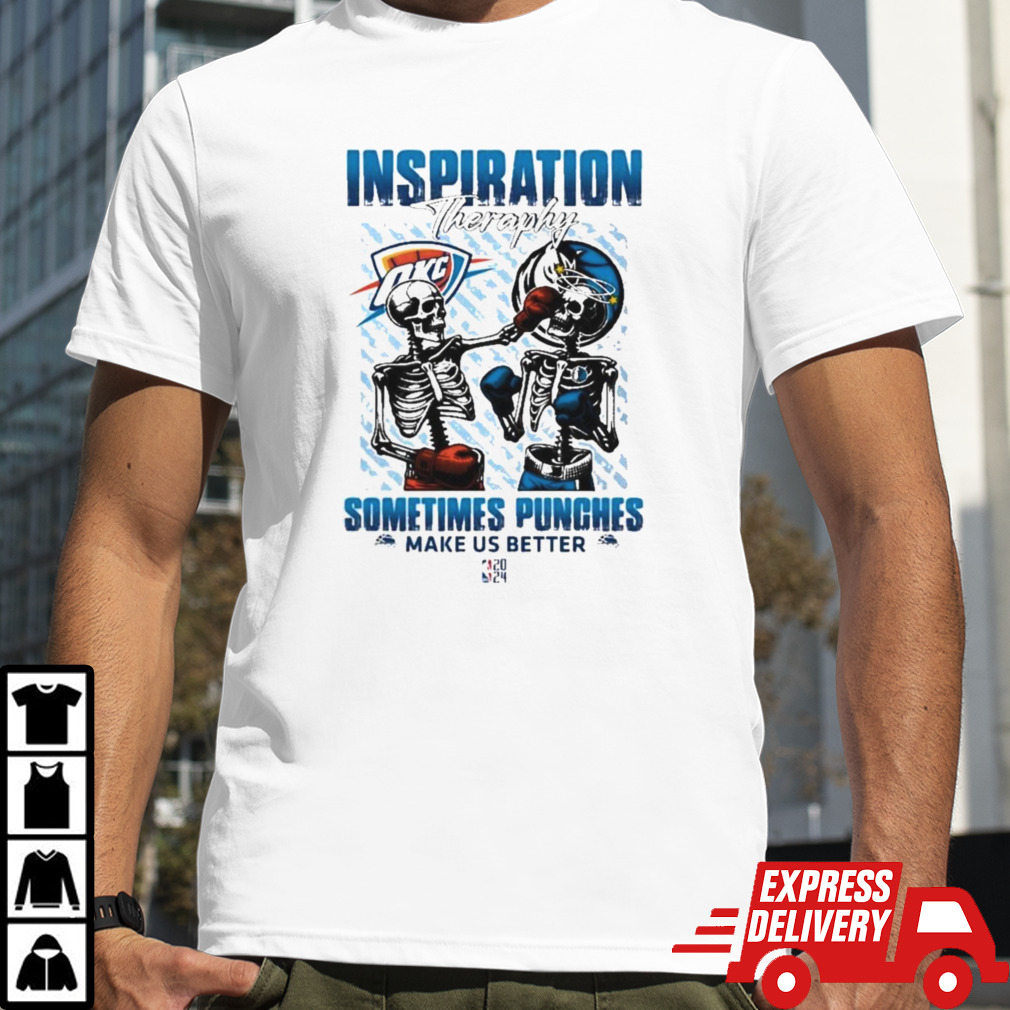 Skeletons OKC Thunder Inspiration Theraphy Sometimes Punches Make Us Better Shirt