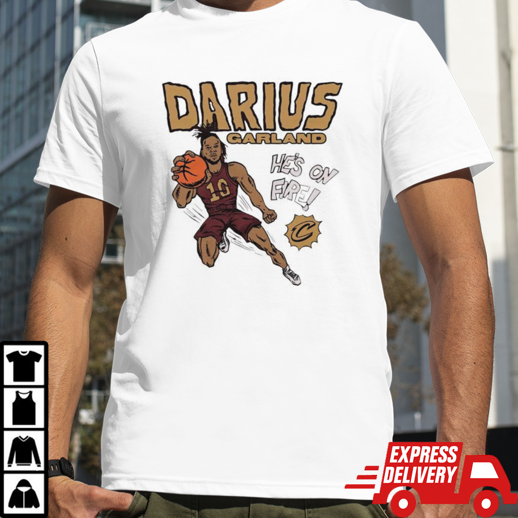 Cleveland Cavaliers Darius Garland he’s on fire comic book shirt