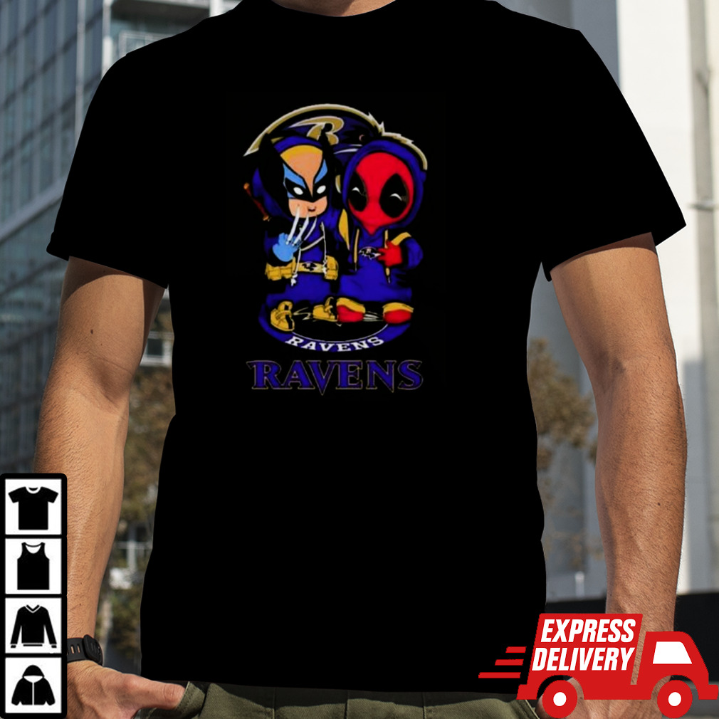 Friends Marvel Deadpool Wolverine Baltimore Ravens Shirt