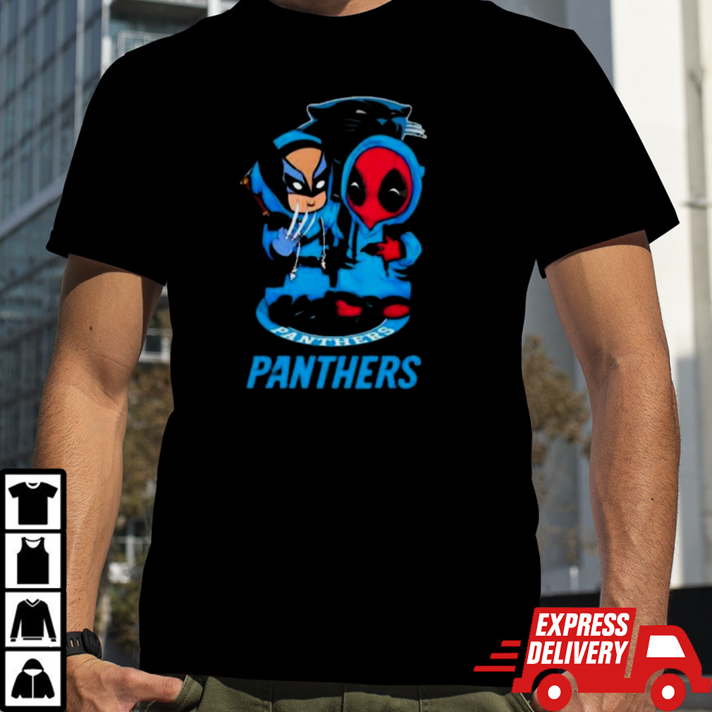 Friends Marvel Deadpool Wolverine Carolina Panthers Shirt