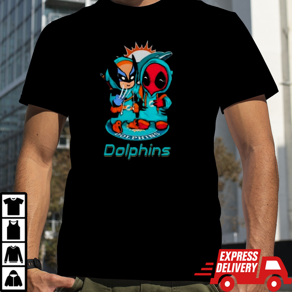 Friends Marvel Deadpool Wolverine Miami Dolphins Shirt