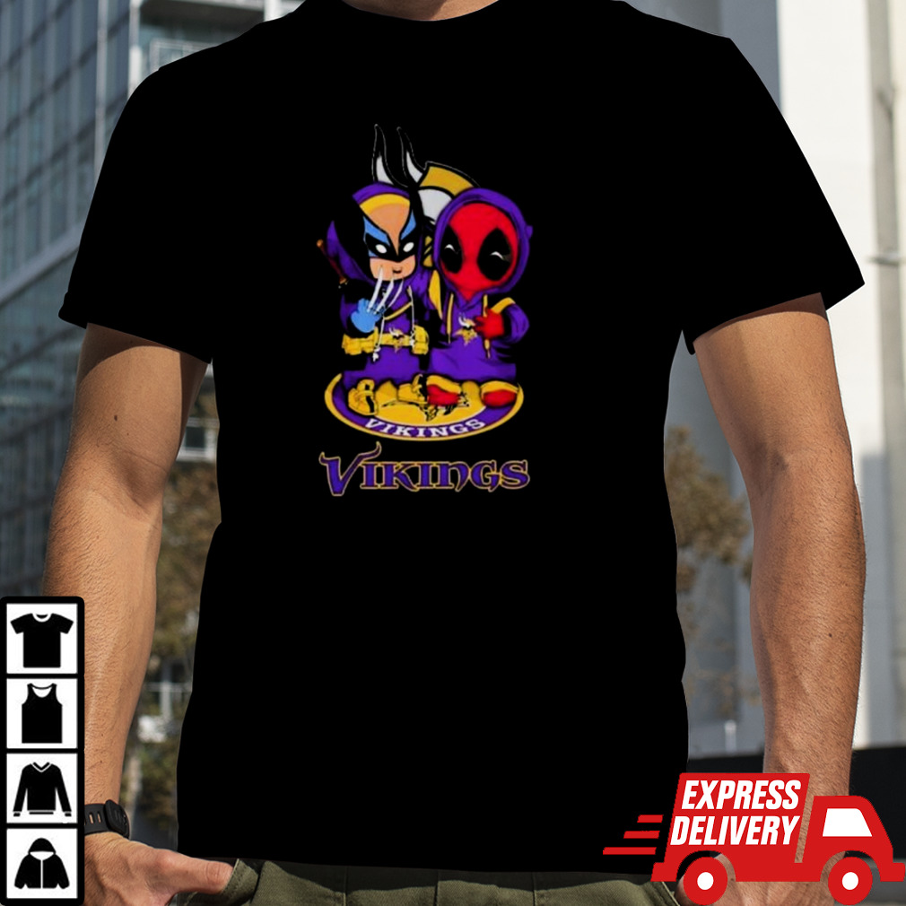 Friends Marvel Deadpool Wolverine Minnesota Vikings Shirt