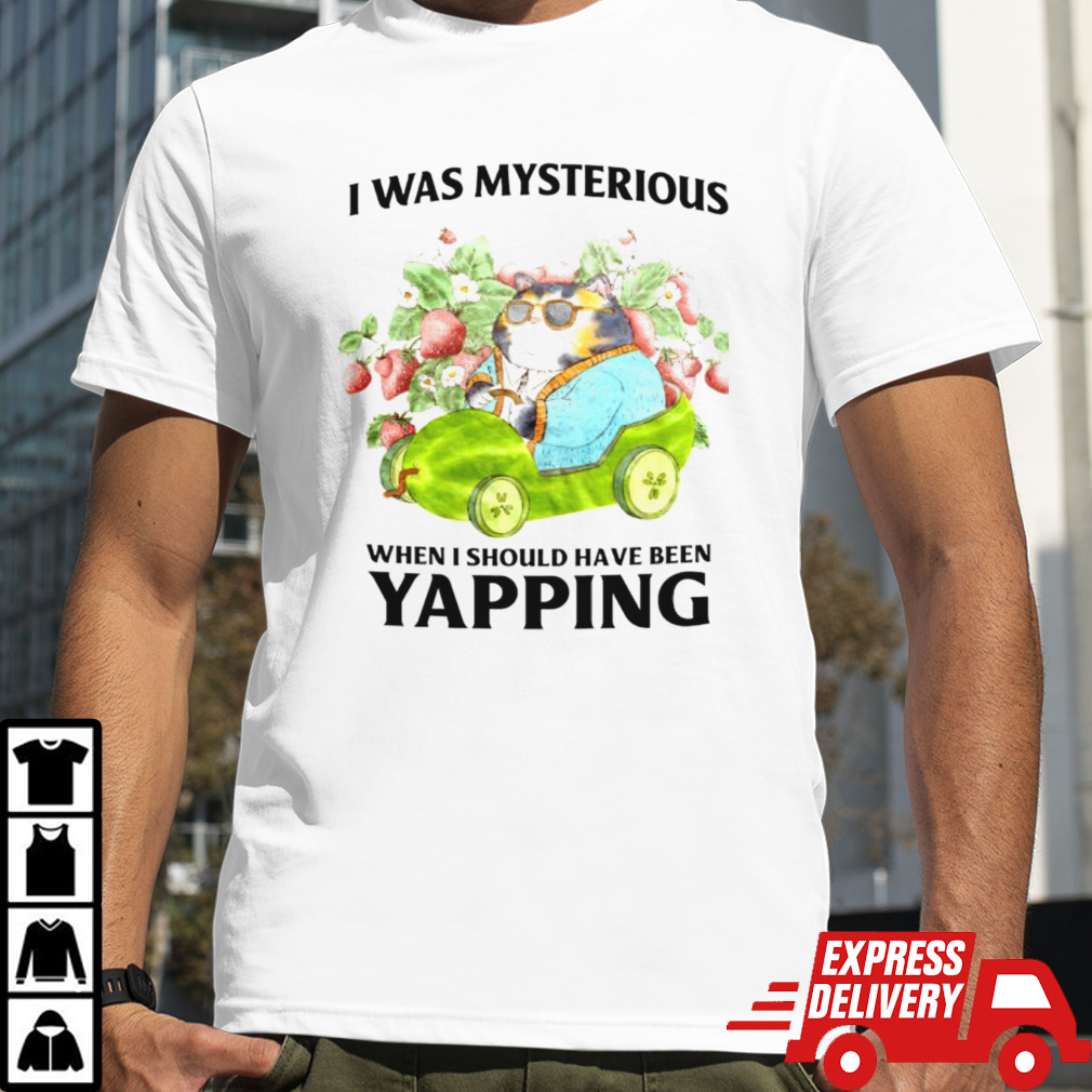 Cat I was mysterious when i should have been yapping shirt