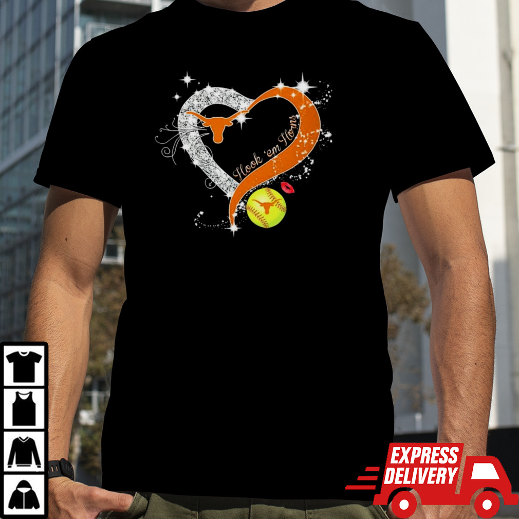 Heart Diamonds Texas Longhorns Softball Hook ’em Horns Shirt