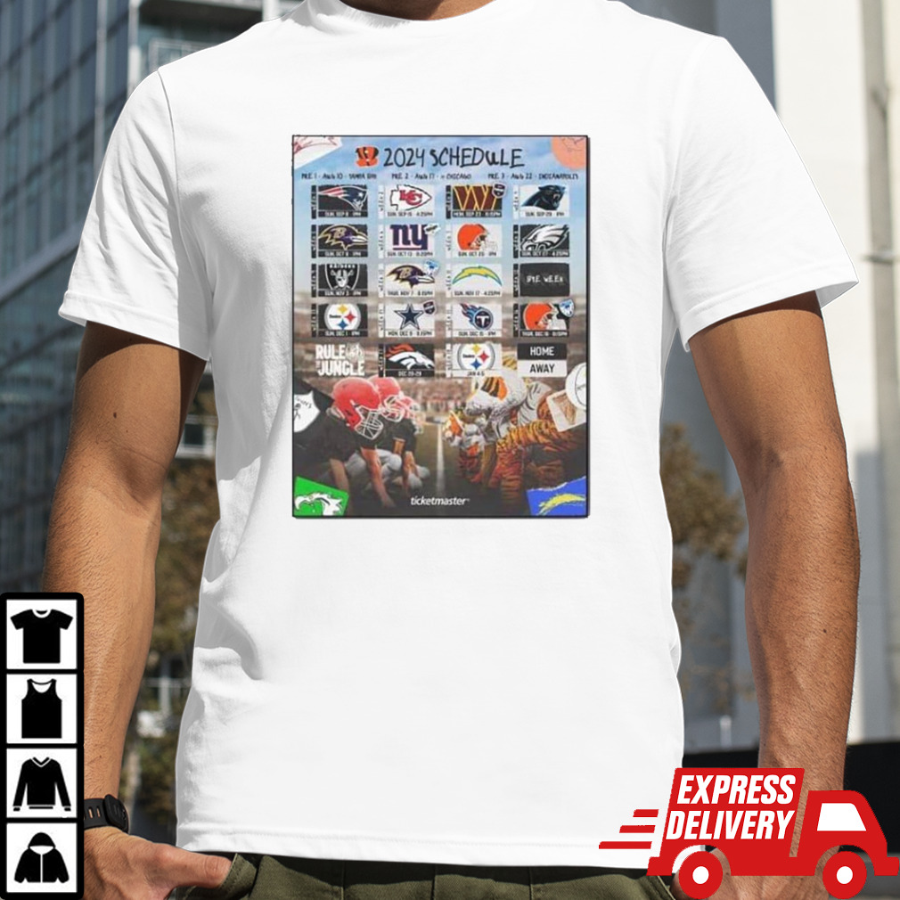 Cincinnati Bengals Announced Their New Season NFL 2024 Schedule Poster T-Shirt