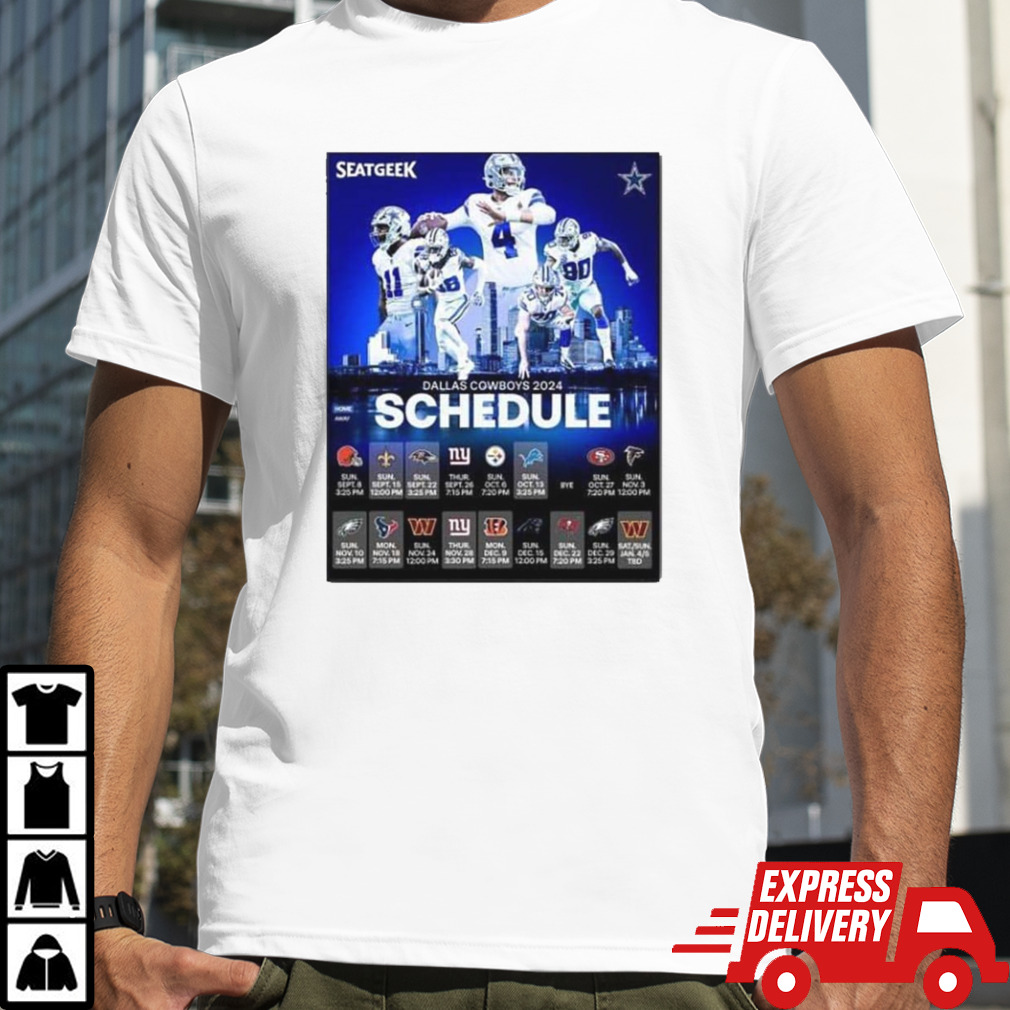 Dallas Cowboys Announced Their New Season NFL 2024 Schedule Poster T-Shirt