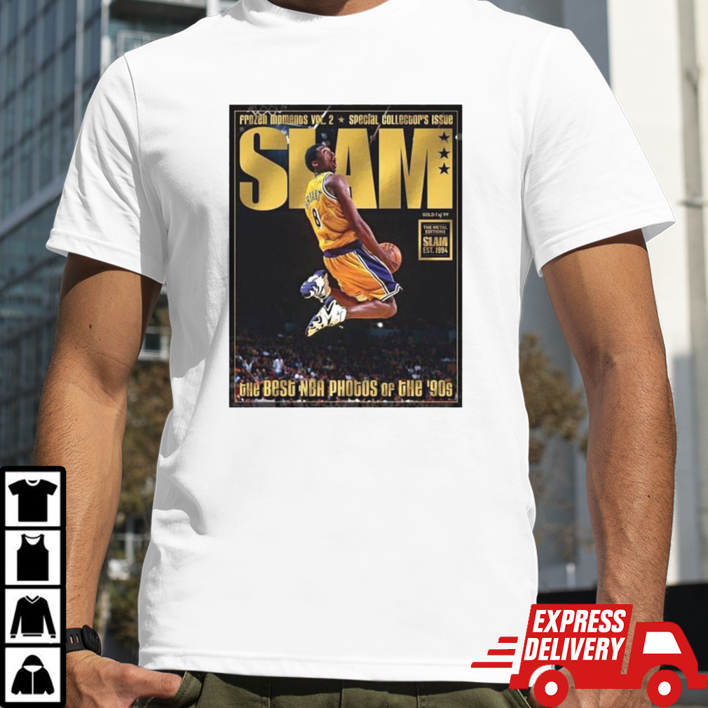 Gold Metal Best NBA Photos Of The 90s Kobe Bryant On The Slam Magazine Poster T-Shirt