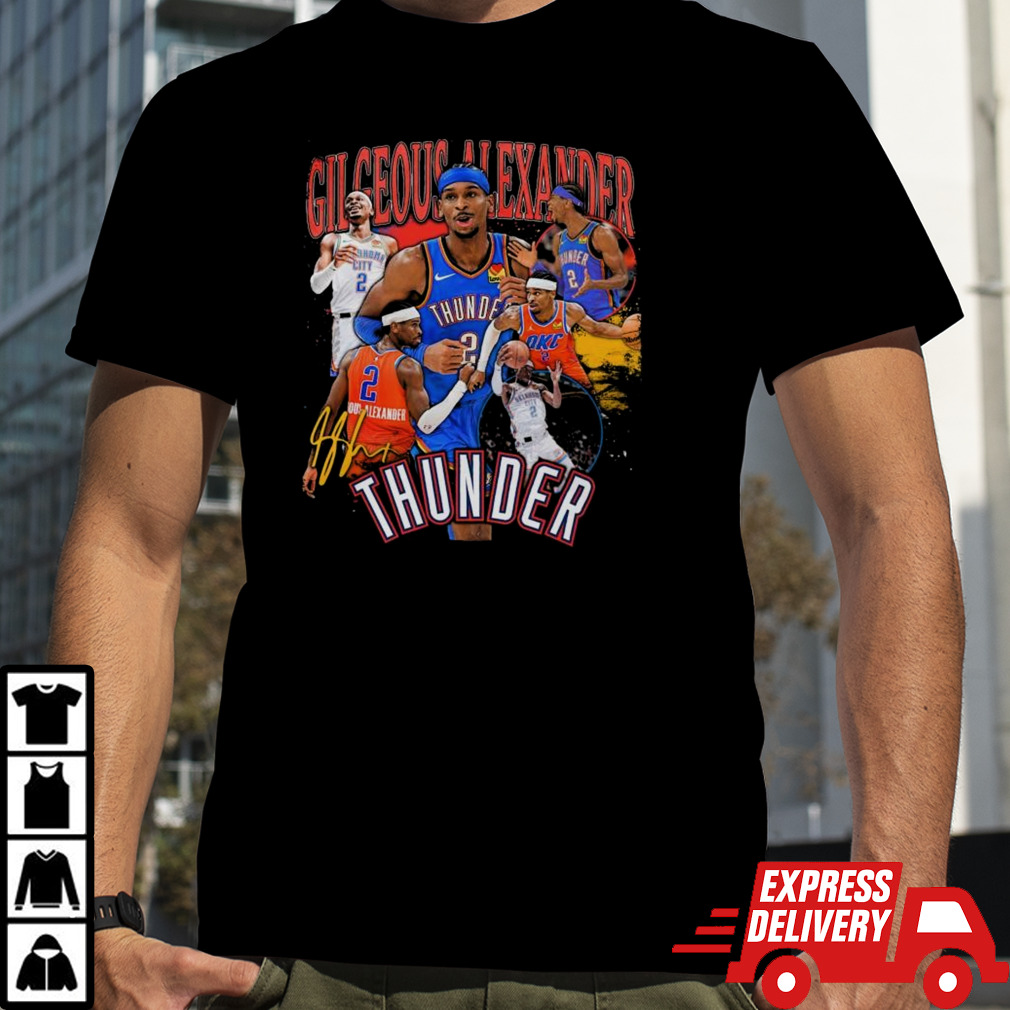 Jashai Gilgeous-alexander Oklahoma City Thunder Stadium Essentials Player Crossroads Signature 2024 T-shirt