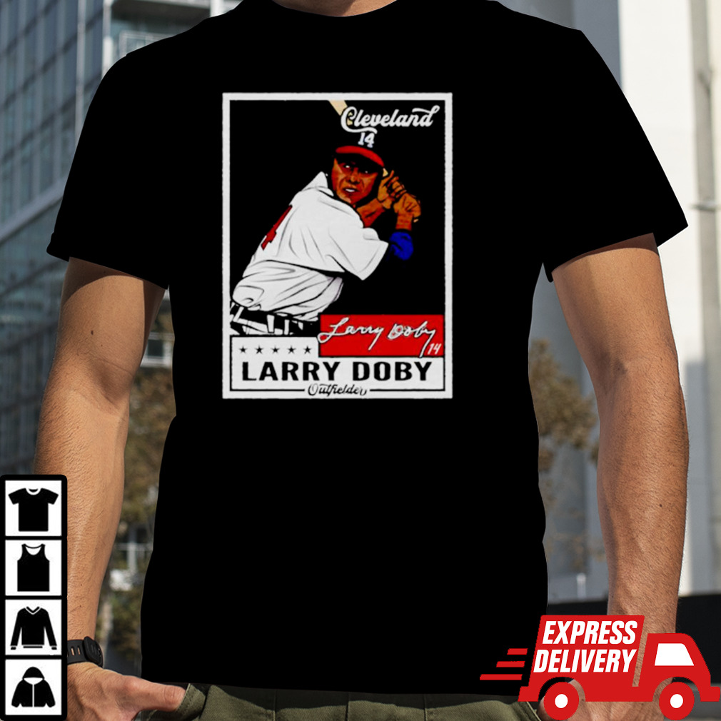 Larry Doby Cleveland throwback card shirt