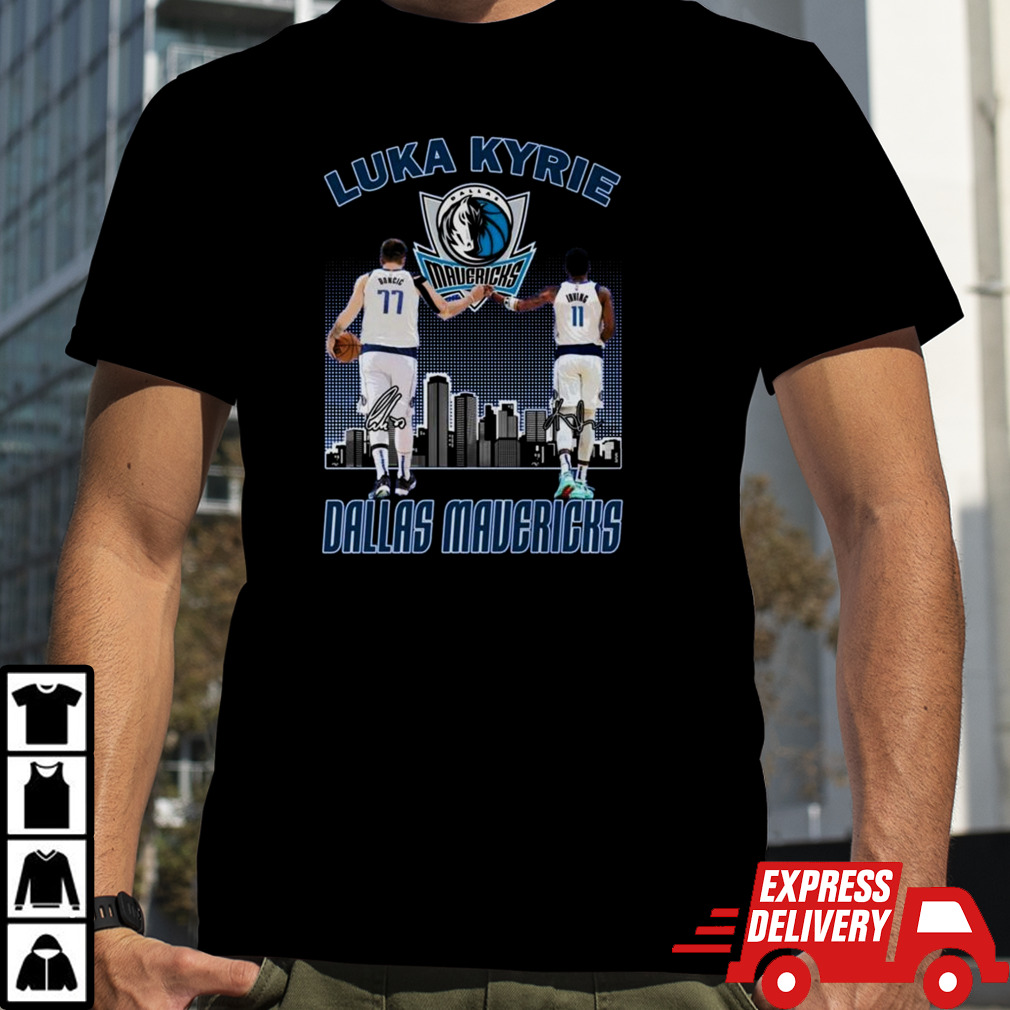 Luka Kyrie Dallas Mavericks Skyline Signatures Shirt