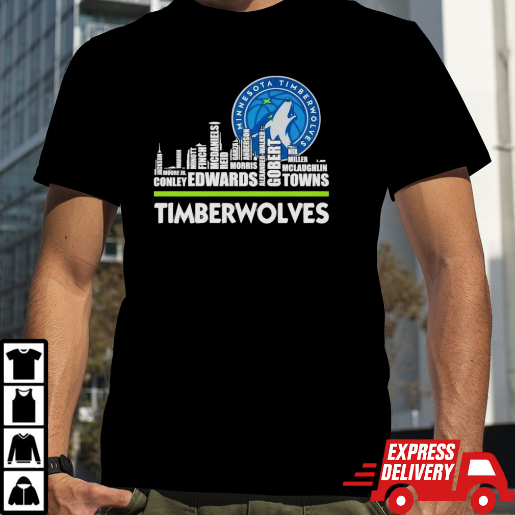 Minnesota Timberwolves Basketball Team 2024 Player Name Skyline Shirt