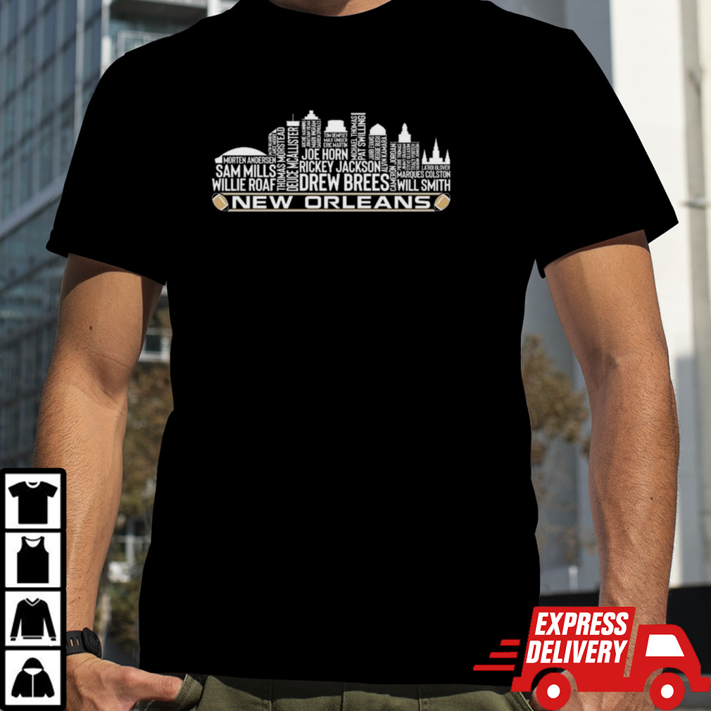 New Orleans Saints Football Team 23 Player Roster New Orleans City Skyline 2024 Shirt