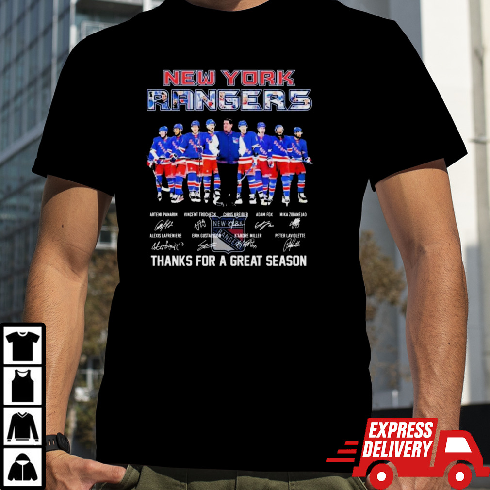 New York Rangers Team Players Thanks For A Great Season Signatures Shirt