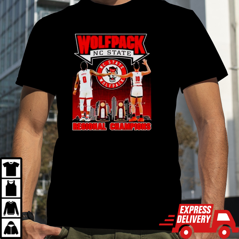 North Carolina State Wolfpack Regional Champions basketball skyline signatures shirt