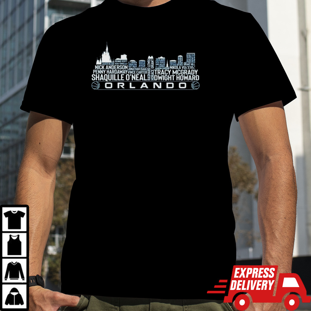 Orlando Magic Basketball Team All Time Legends Orlando City Skyline 2024 Shirt