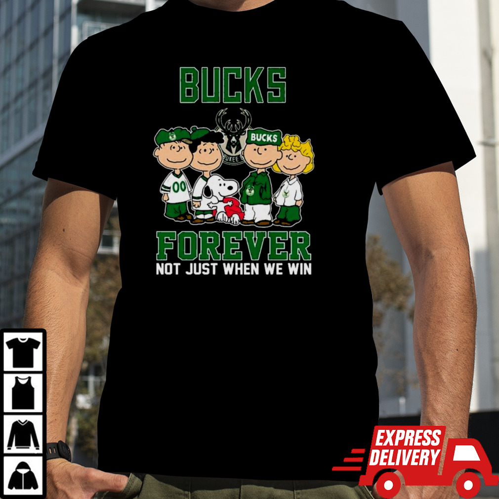 Peanuts Characters Milwaukee Bucks 2024 Forever Not Just When We Win Shirt