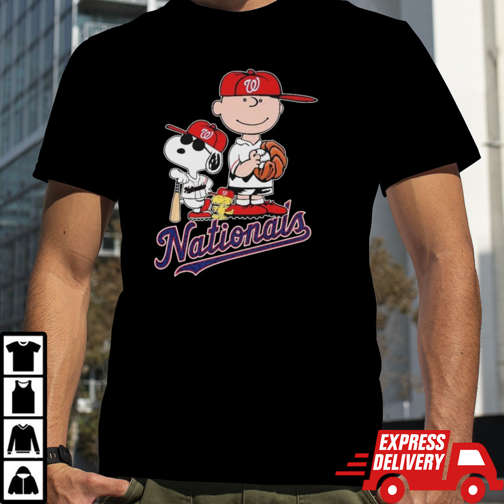 Peanuts Characters Washington Nationals Baseball Shirt