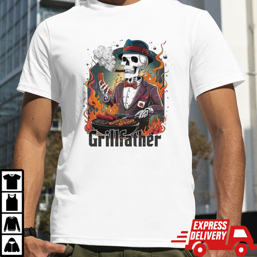 Retro Grillfather Snarky Skeleton 2024 Shirt