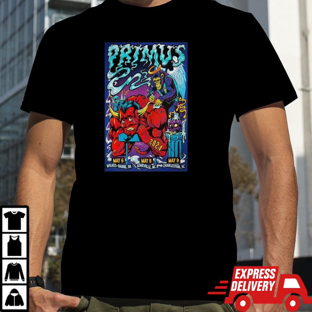 Primus May 9, 2024 Charleston Music Hall Charleston, Sc T-shirt