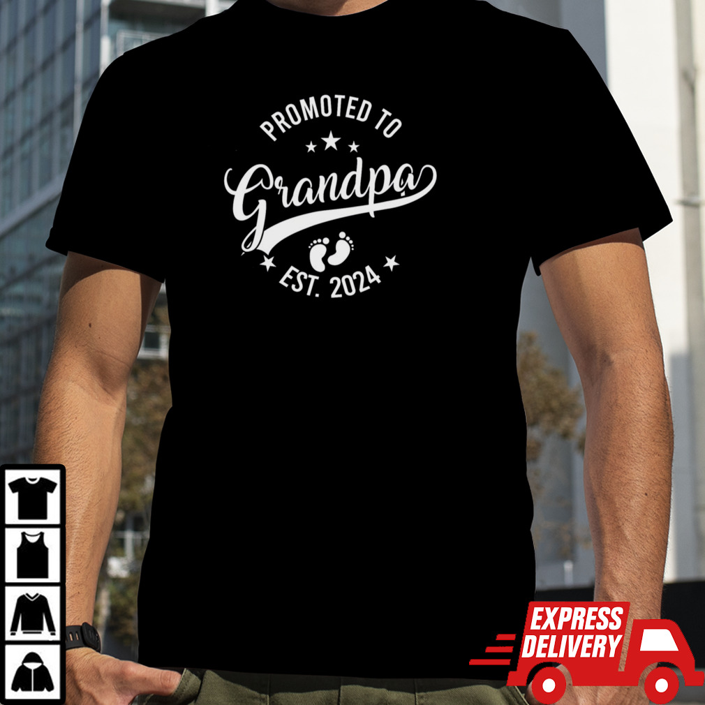 Promoted To Grandpa Est 2024 Fathers Day New Grandpa shirt