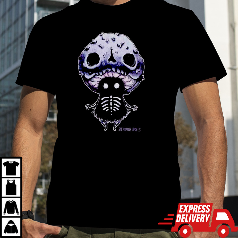 Skeleton mushroom creature shirt