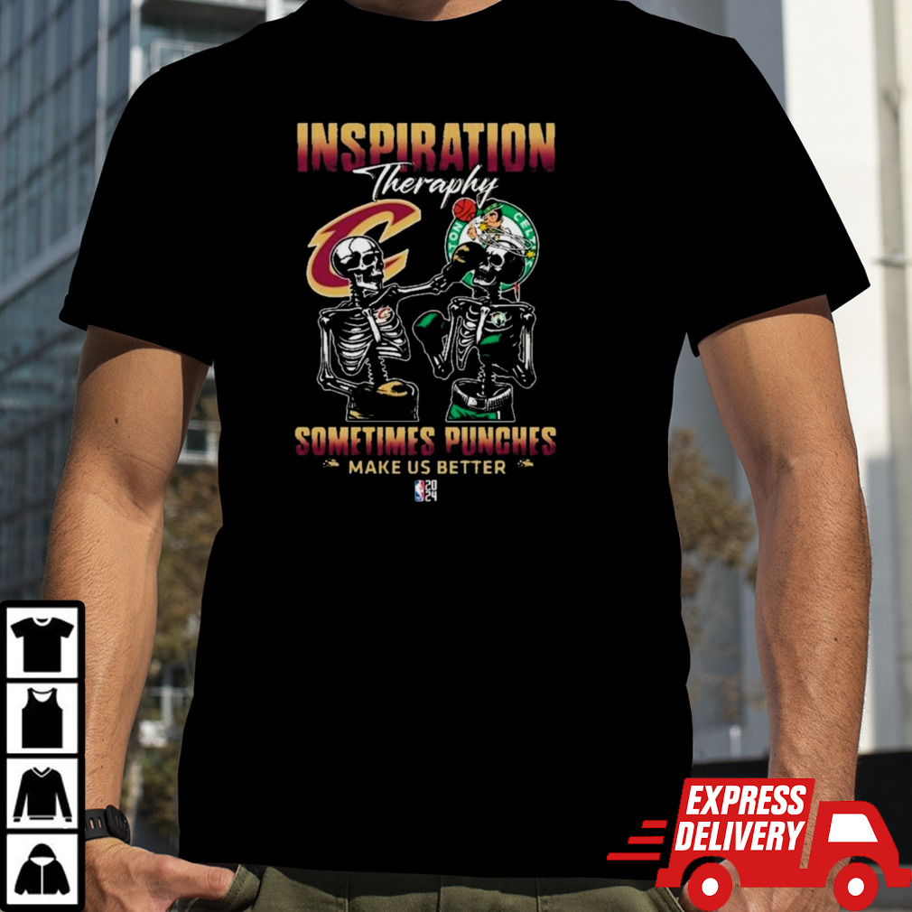 Skeletons Cleveland Cavaliers Inspiration Theraphy Sometimes Punches Make Us Better Shirt