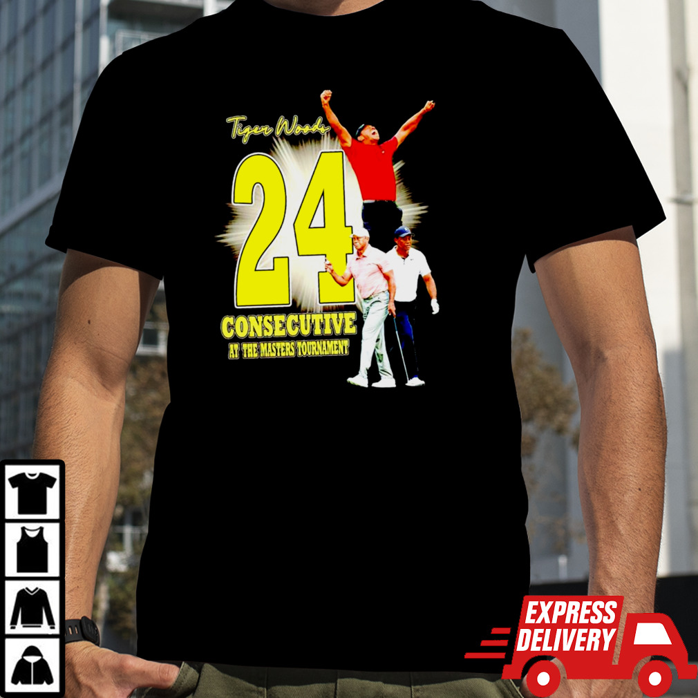 Tiger Woods consecutive at the masters tournament shirt