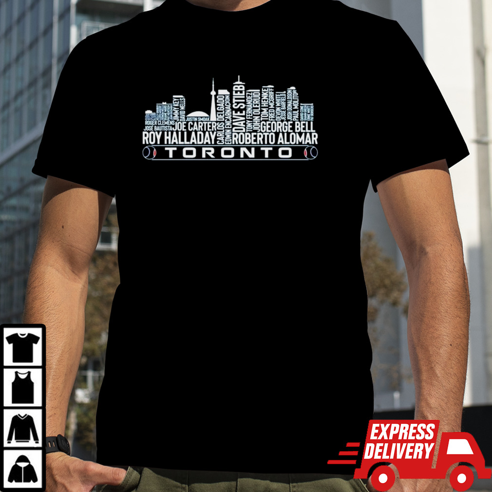 Toronto Blue Jays Baseball Team All Time Legends Toronto City Skyline 2024 Shirt