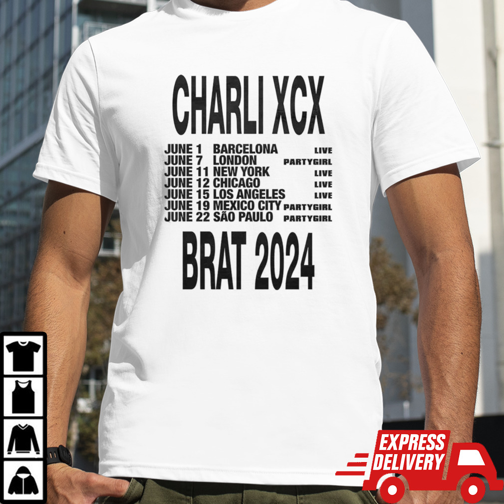 Charli XCX Brat 2024 Schedule List Date Tour shirt