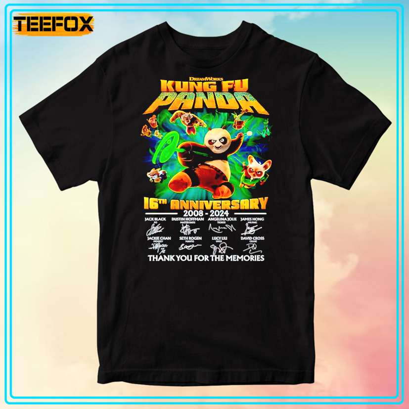 DreamWorks Kung Fu Panda 16th Anniversary 2008 - 2024 Thank You For The Memories T-Shirt