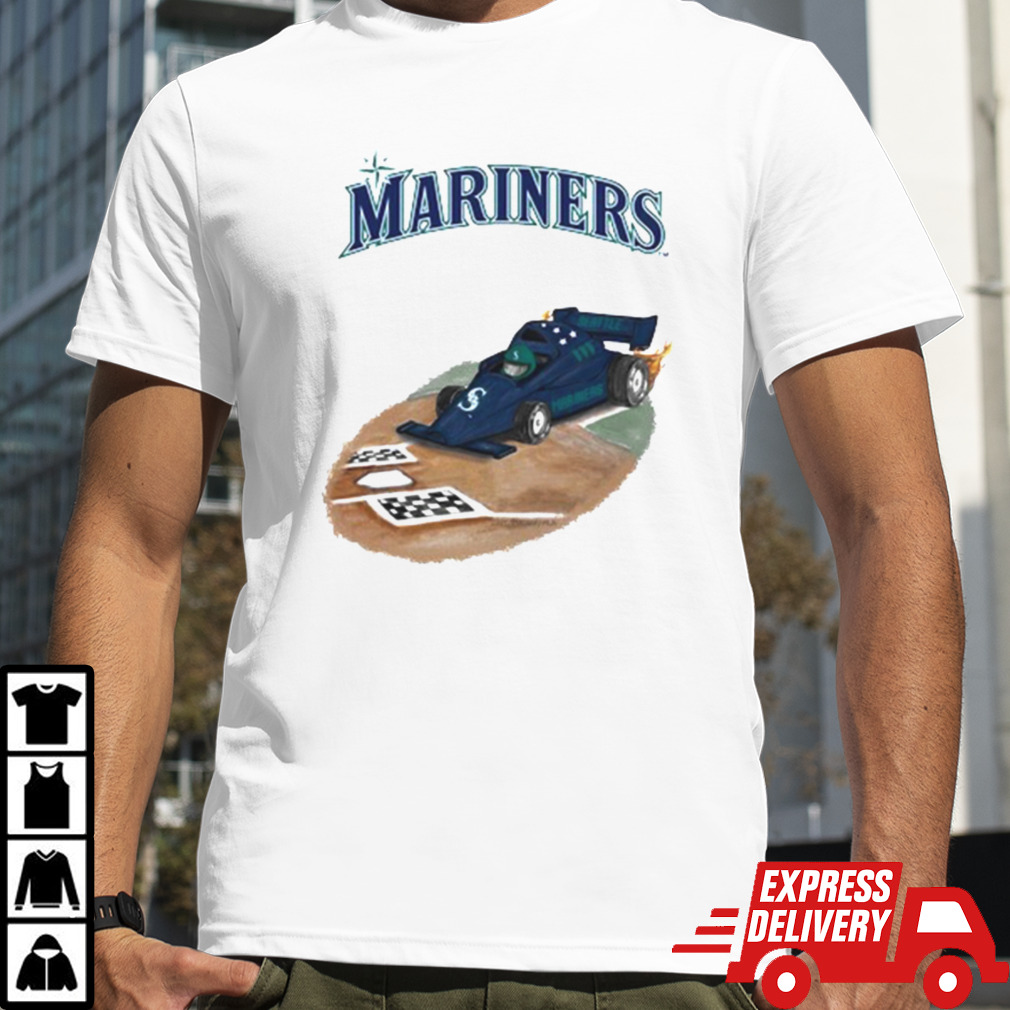 Seattle Mariners Tiny Turnip Toddler Race Car Raglan T Shirt