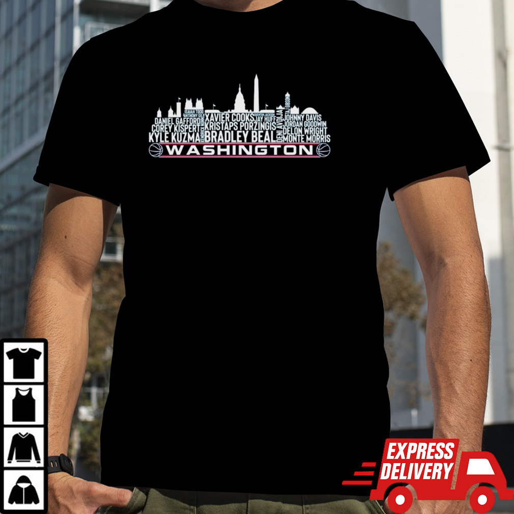 Washington Basketball Team 23 Player Roster Washington D.C Skyline 2024 Shirt