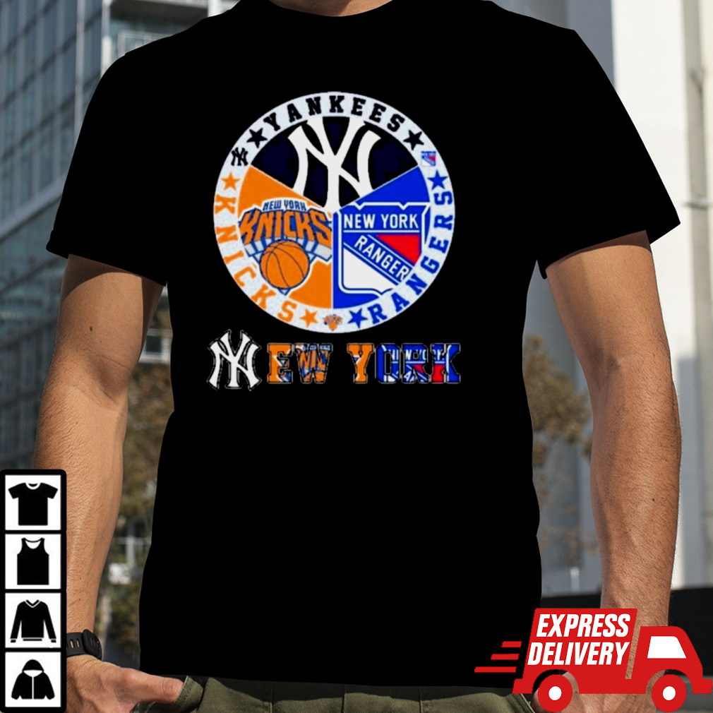 Yankees, Rangers And Knicks New York Sports Teams Logo Shirt