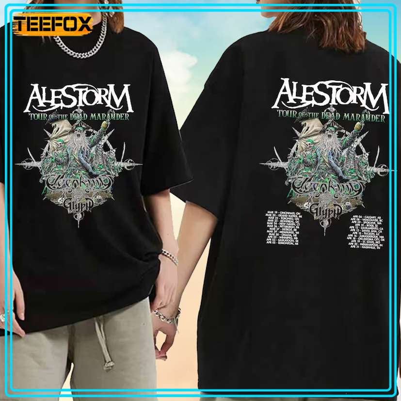 Alestorm - Tour Of The Dead Marauder 2024 Concert Music T-Shirt